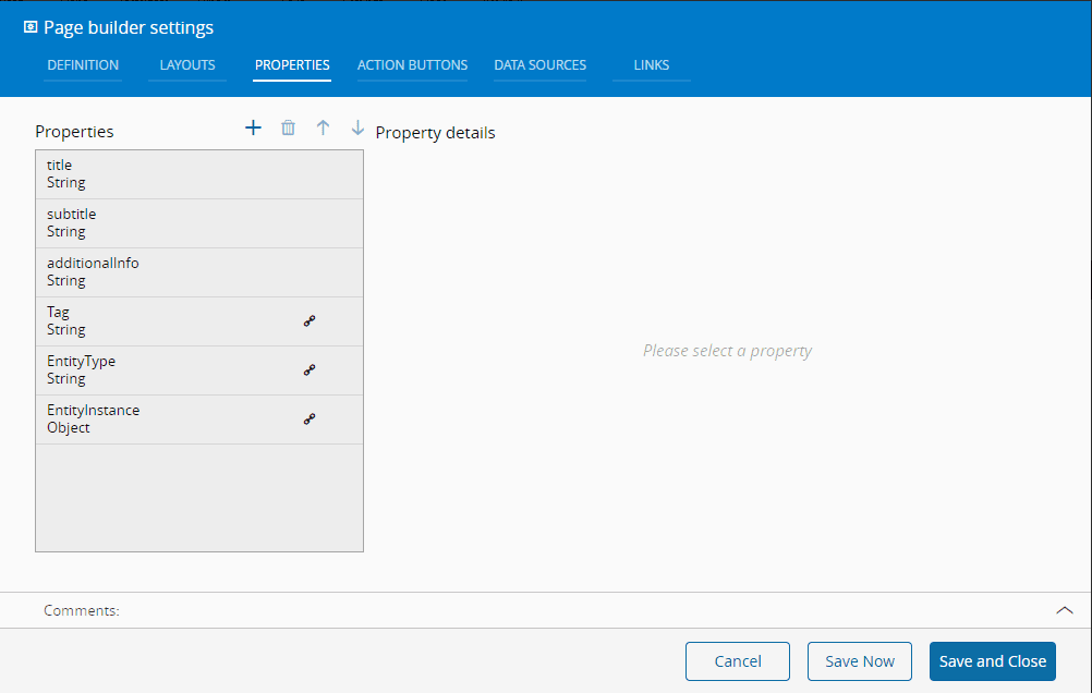 UI Page parameter configuration