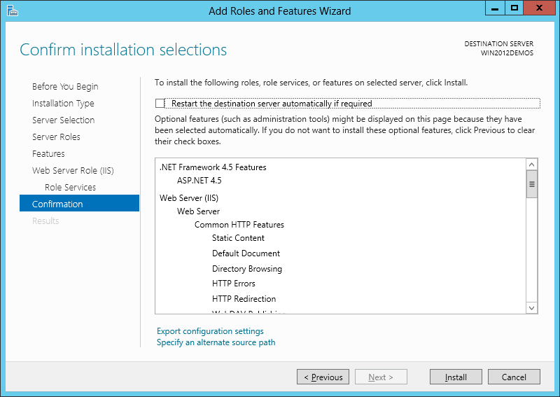 IIS - Add Confirmation