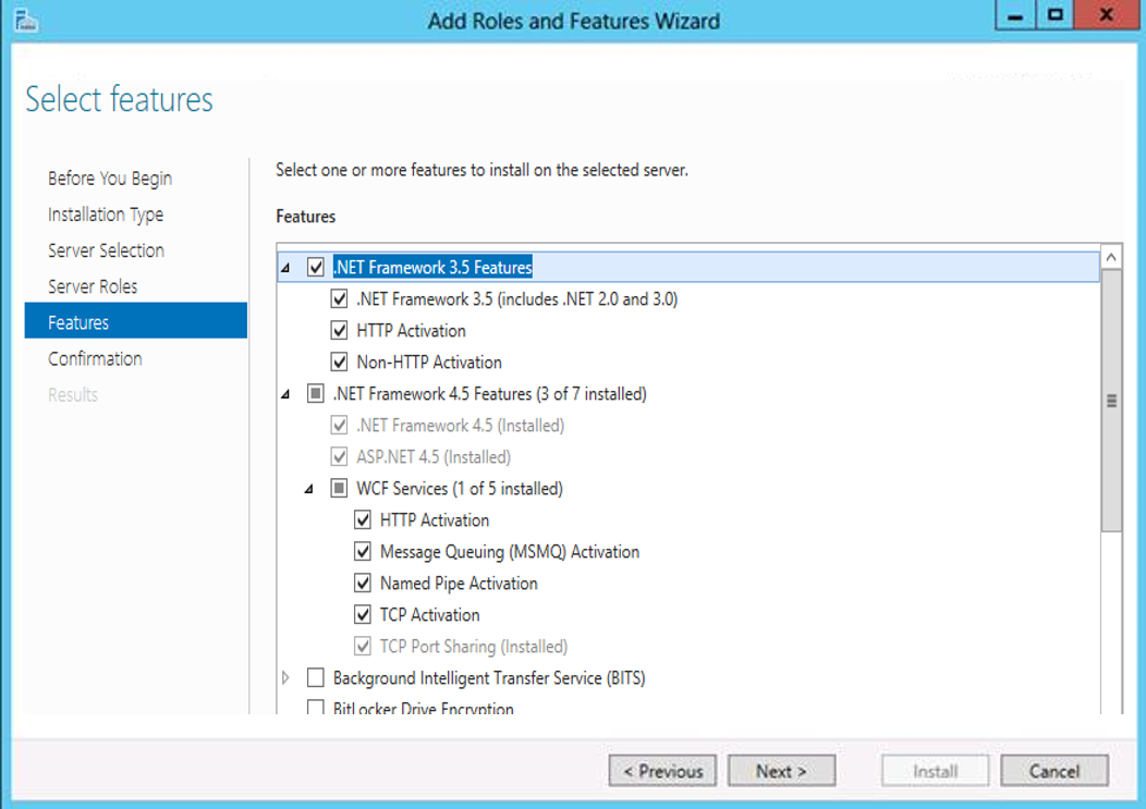 IIS - Add Features