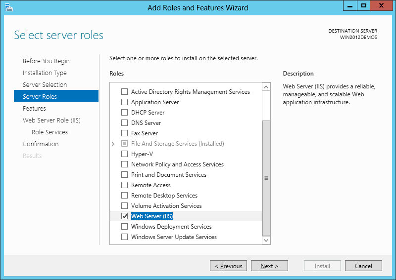 IIS - Add Server Roles