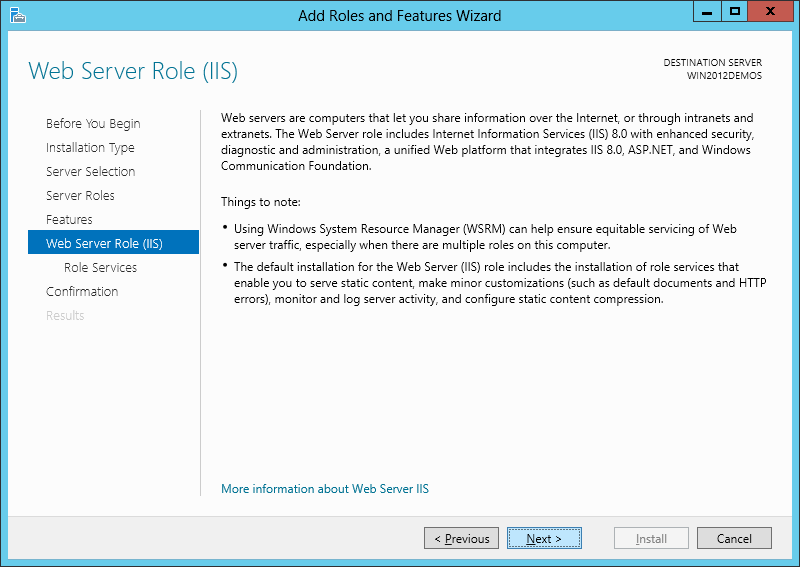 IIS - Add Web Server Role