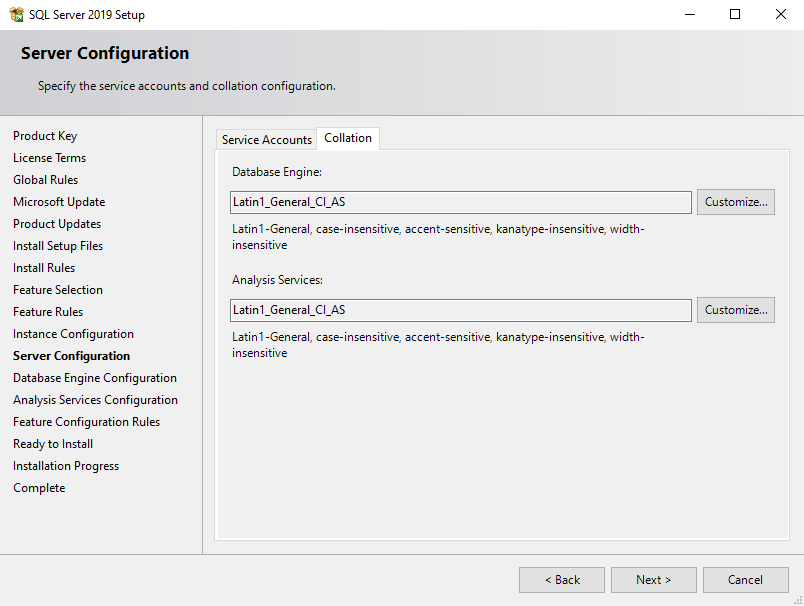 SQL Server Installation - Collation