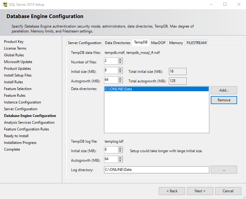 SQL Server Installation - TempDB