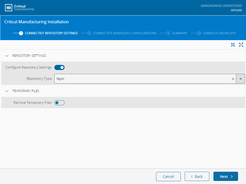 Deploy Connect IoT Packages - Connect IoT Repository Settings