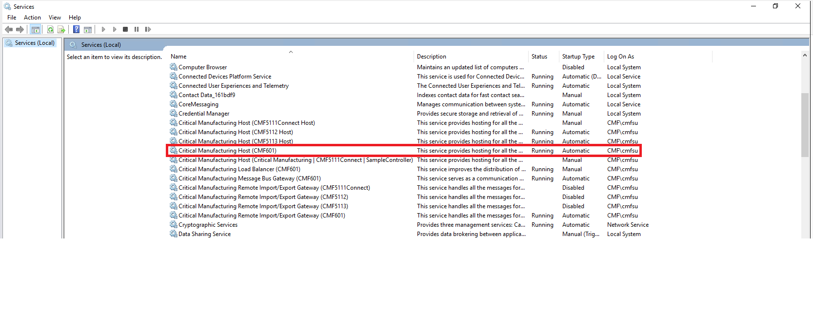 Monitoring Example: Managing Services (Step 1)