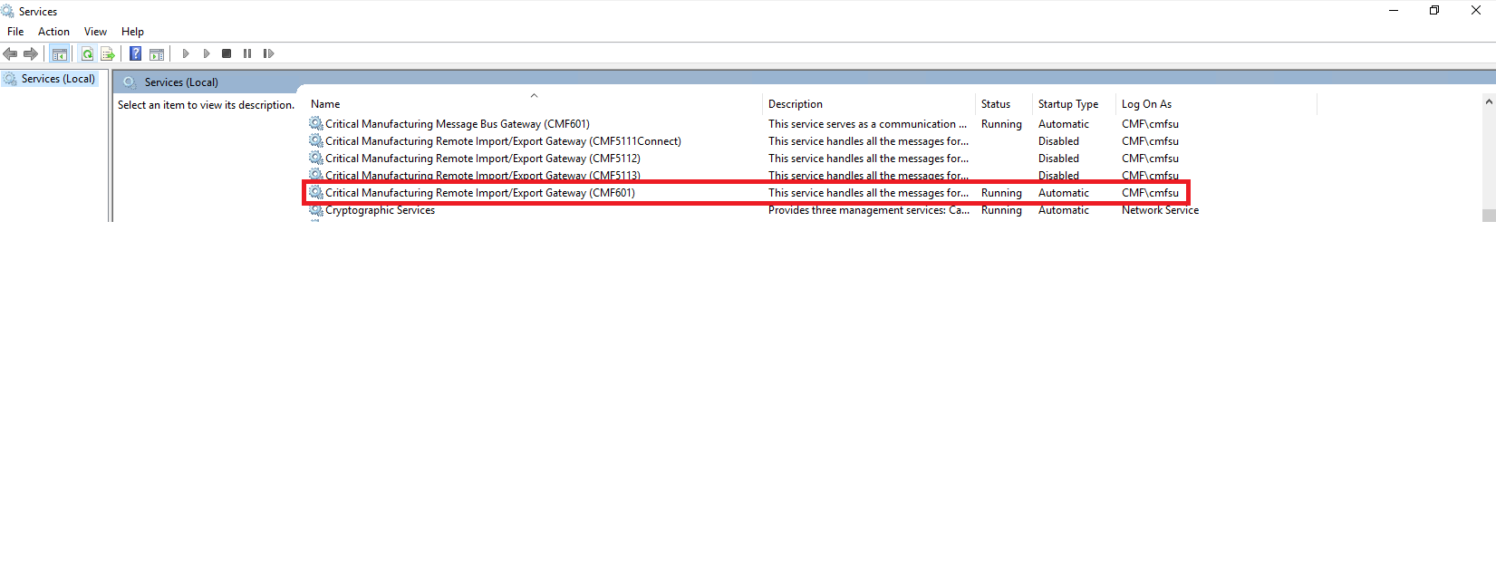 Monitoring Example: Managing Services (Step 2)