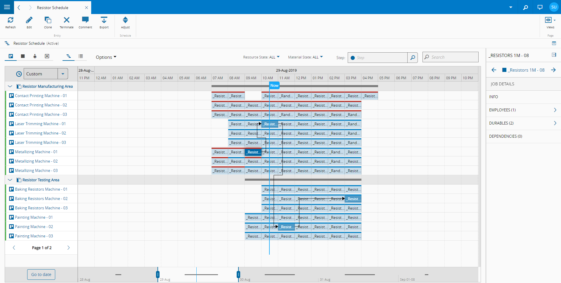 Job details tab