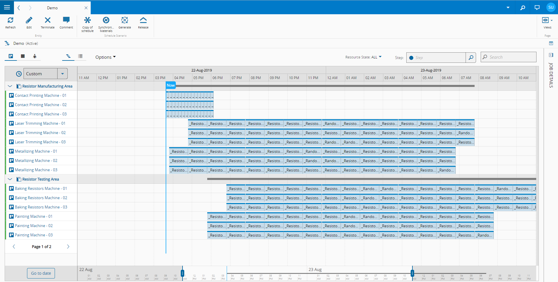 Scheduling GUI example