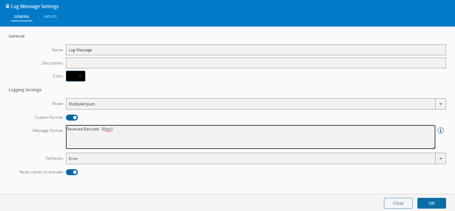 Automation Controller - Log Message settings