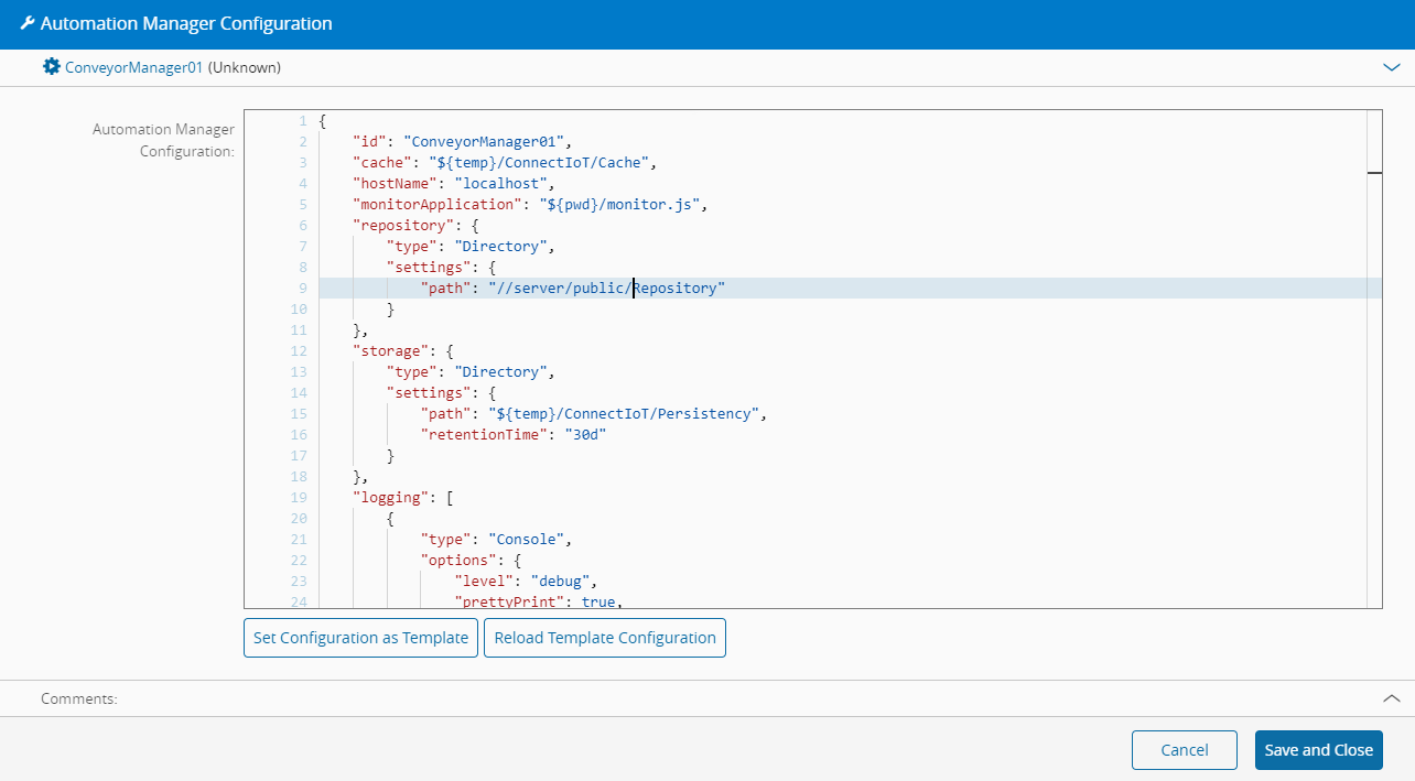 Automation Manager - Configuration