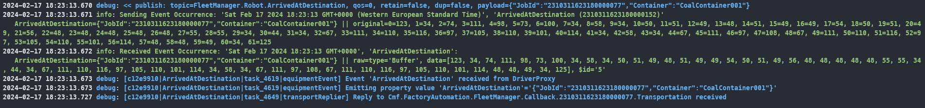 Job Running - Arrived at Location - Fleet Manager