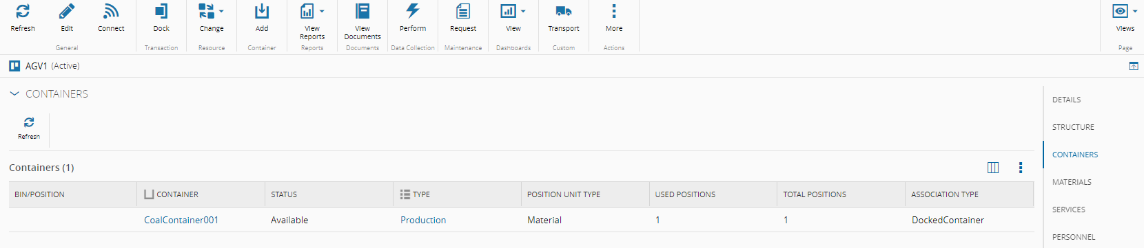 Job Running - Picked Container - MES