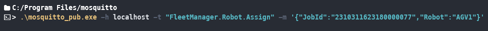 Job Running - Robot Assigned - Mosquitto