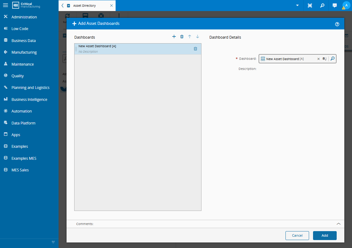 Screenshot showing where to access UI Page in an asset.