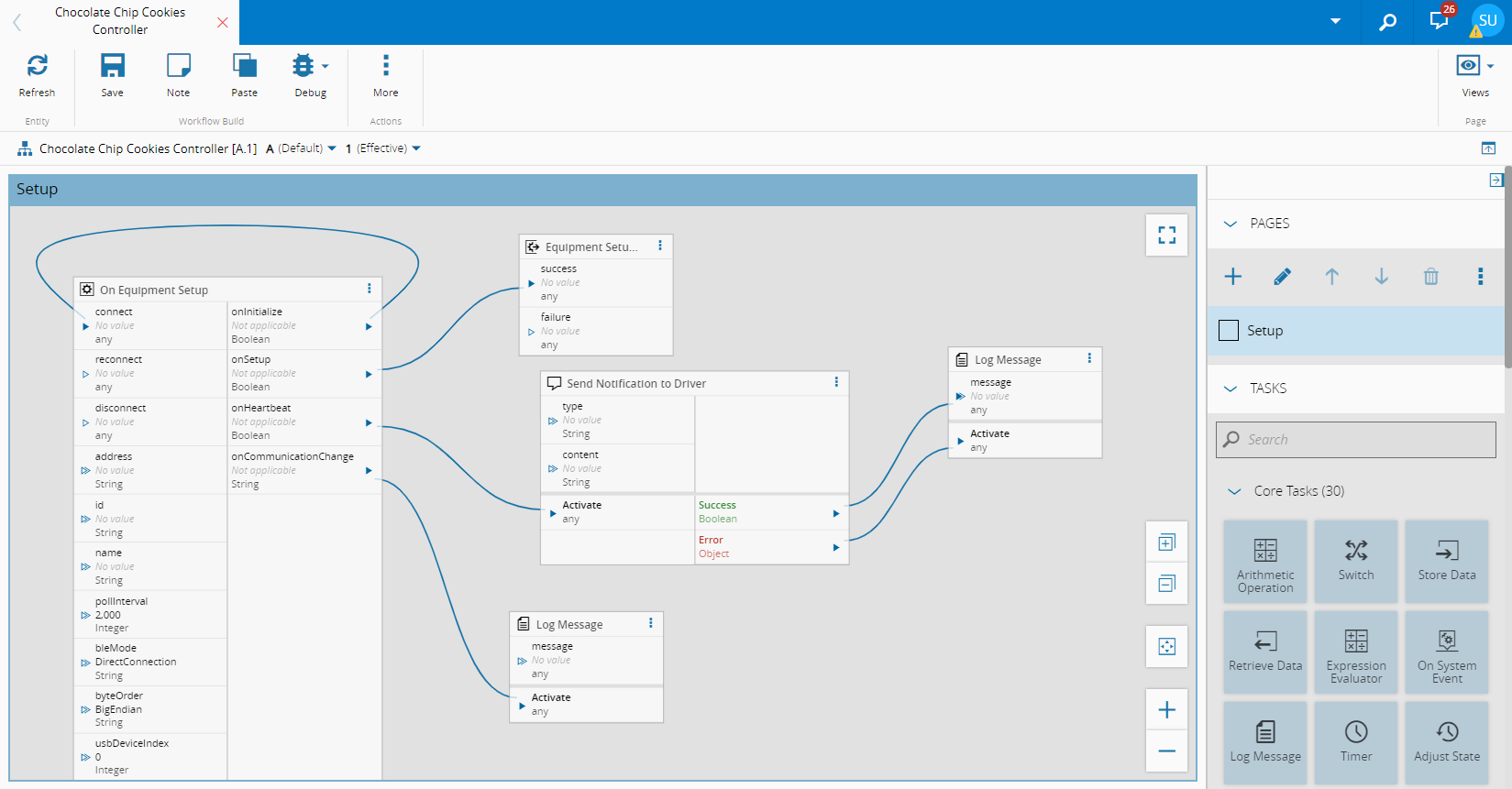 Workflow view of the AutomationController page