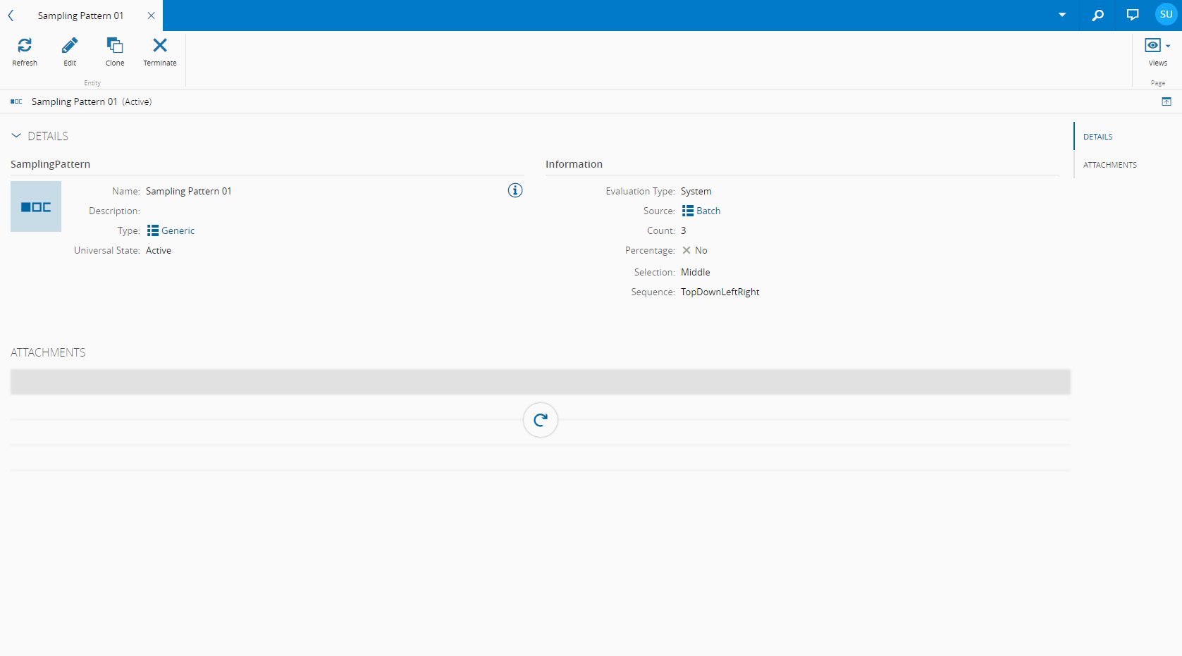 Main view of the Sampling Pattern page