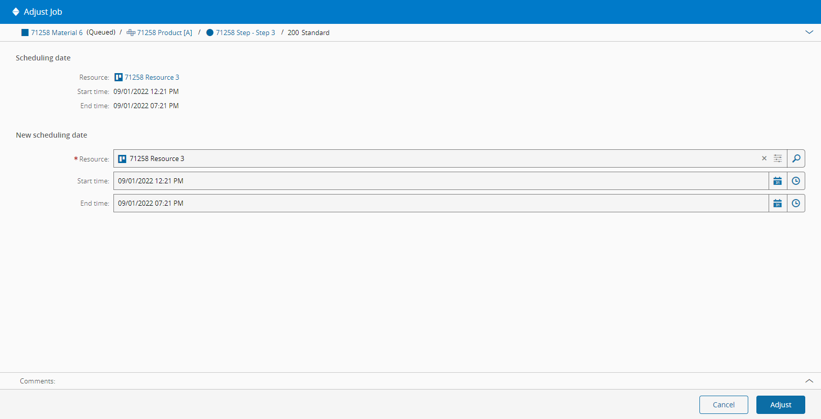adjustScheduleJob