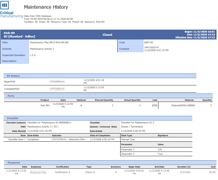 MaintenanceHistory