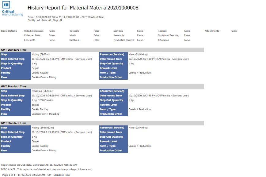 MaterialHistoryWithStepsAndParameters