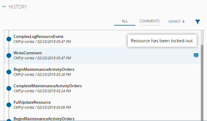 History Comments Hover