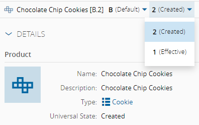 Versions Drop Down