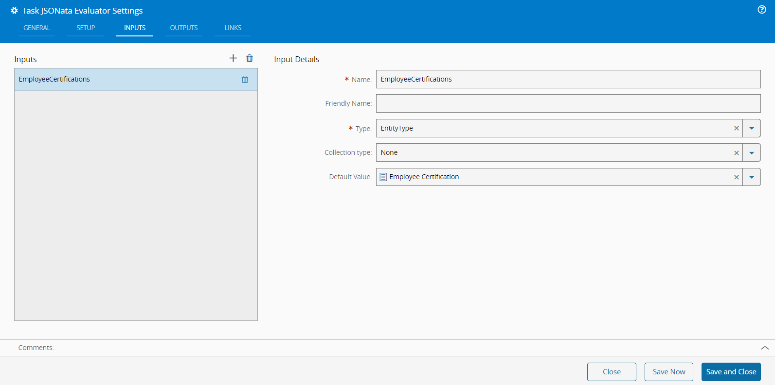 JSONata Evaluator Task Input