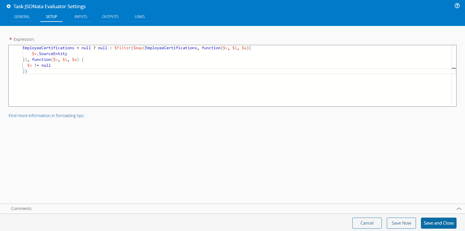 JSONata Evaluator Task Output