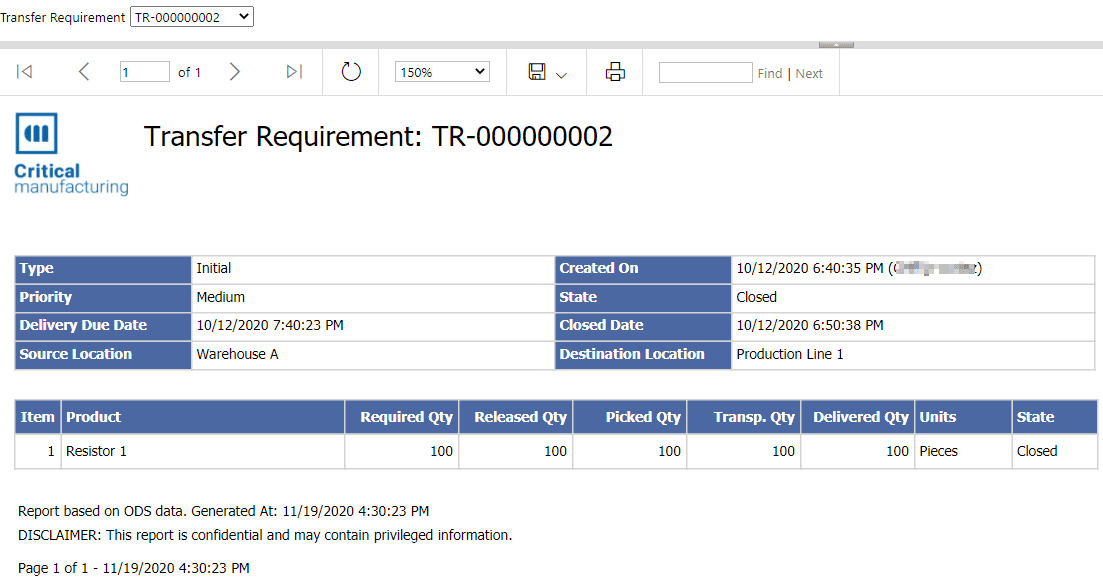 TransferRequirementDetails