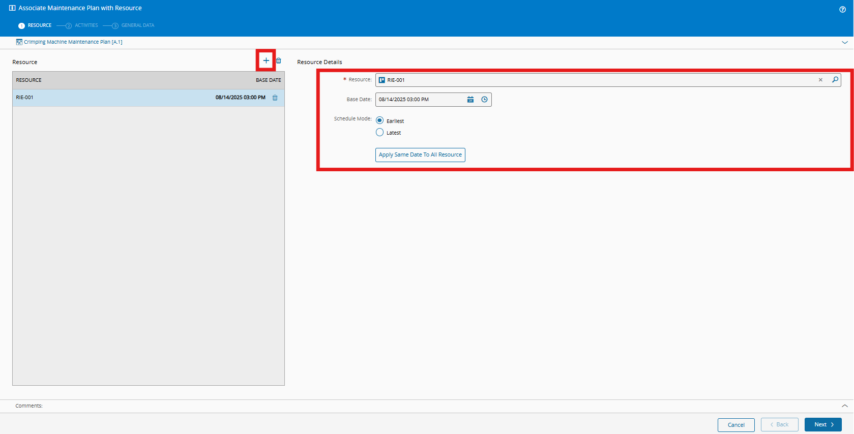 Maintenance Plan Instance - Critical Manufacturing Documentation Portal