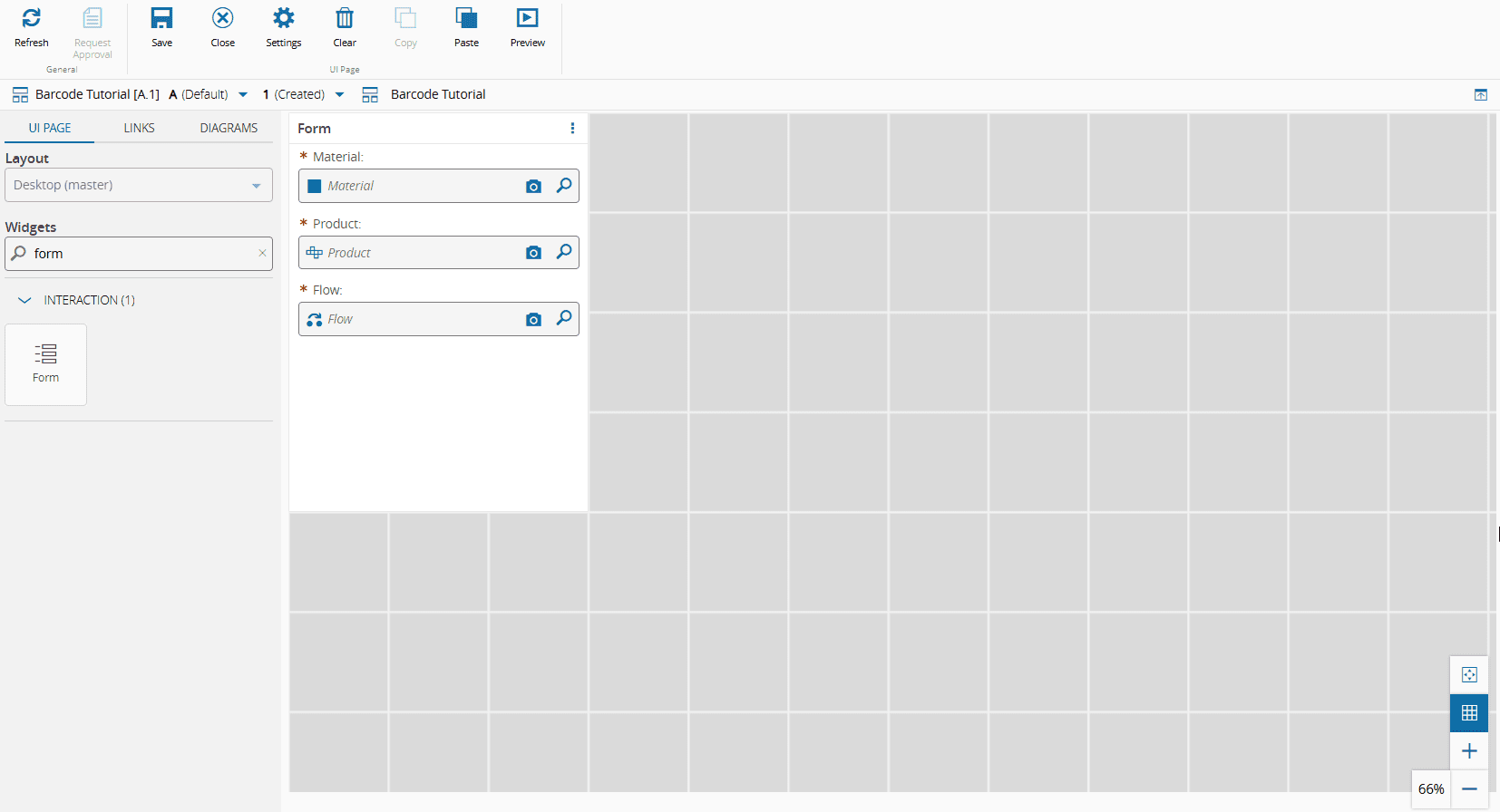UI Page of a form that uses smart barcode scanning to fill in the fields
