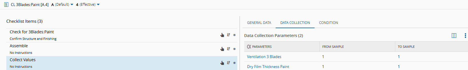 Screenshot showing a checklist for assembly with items listed.
