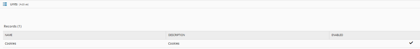Screenshot showing a lookup table with values related to production order types.