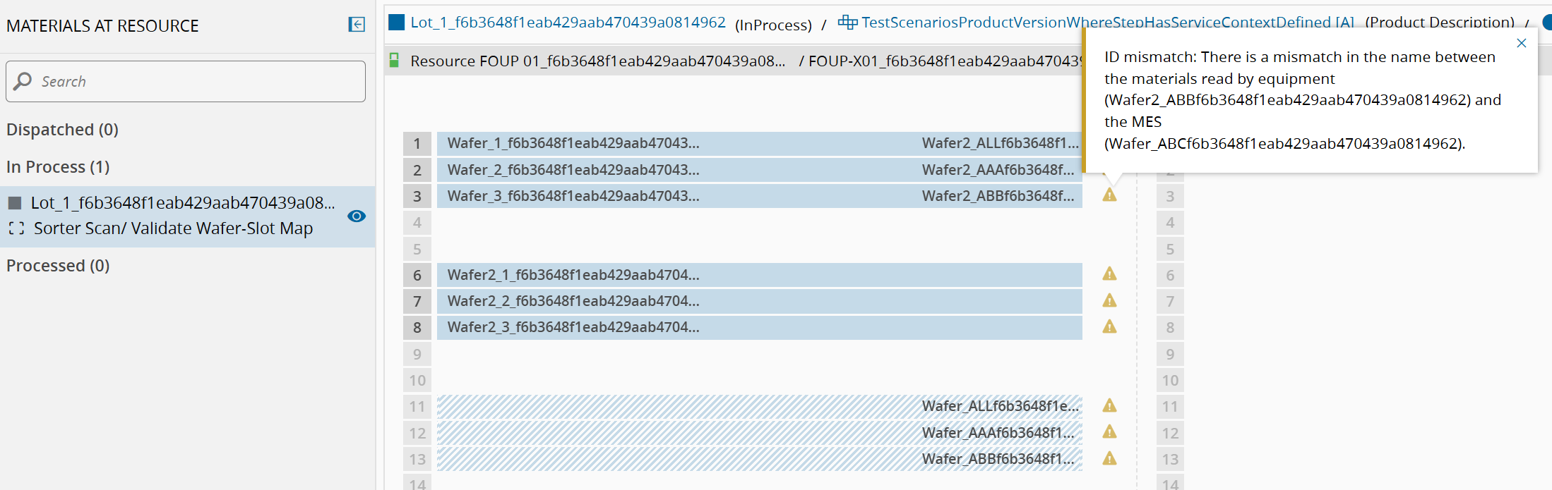 Sorter View Warnings