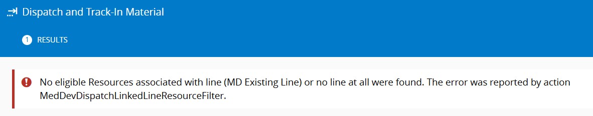Linked Lines Resource list filtered to Line 1