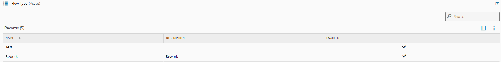 Flow Type lookup table