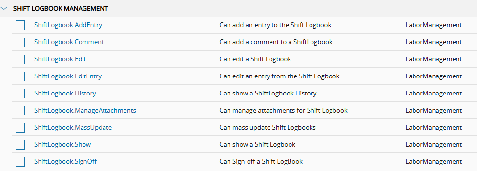 Shift Logbook security features