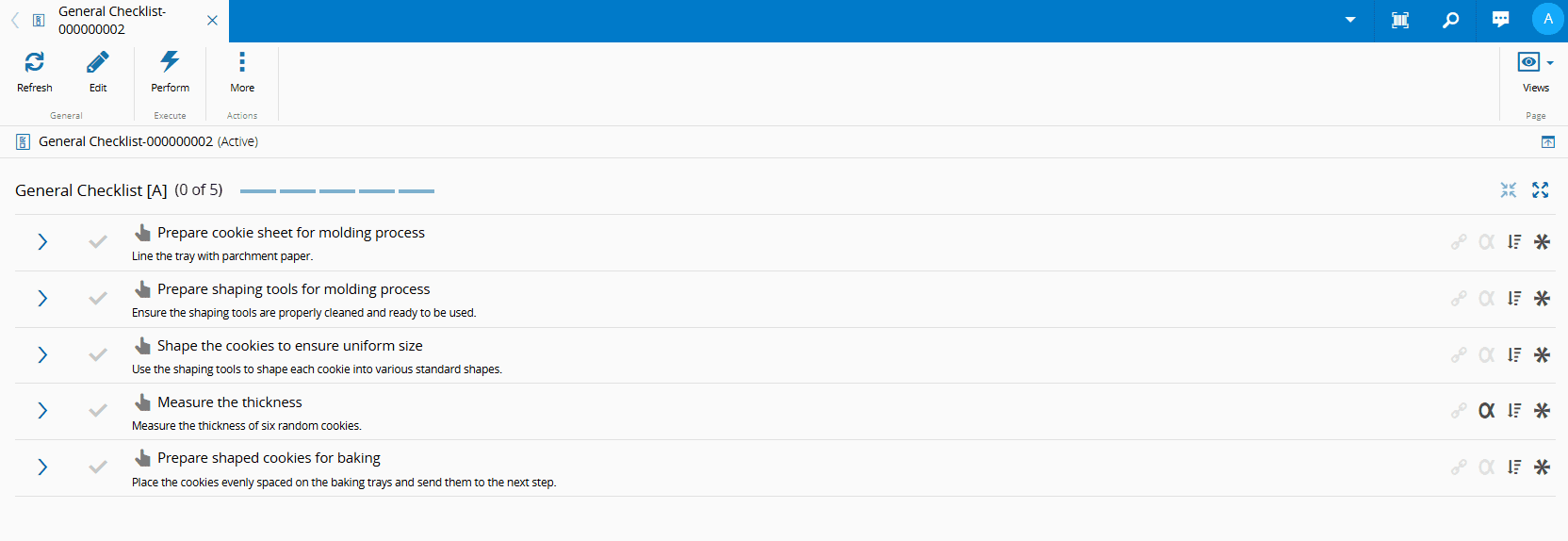 Perform Checklist Instance