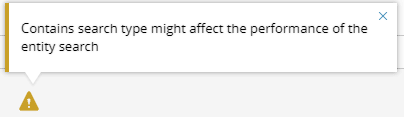 Screenshot showing a list with two items: "7 - x" and "entity search".