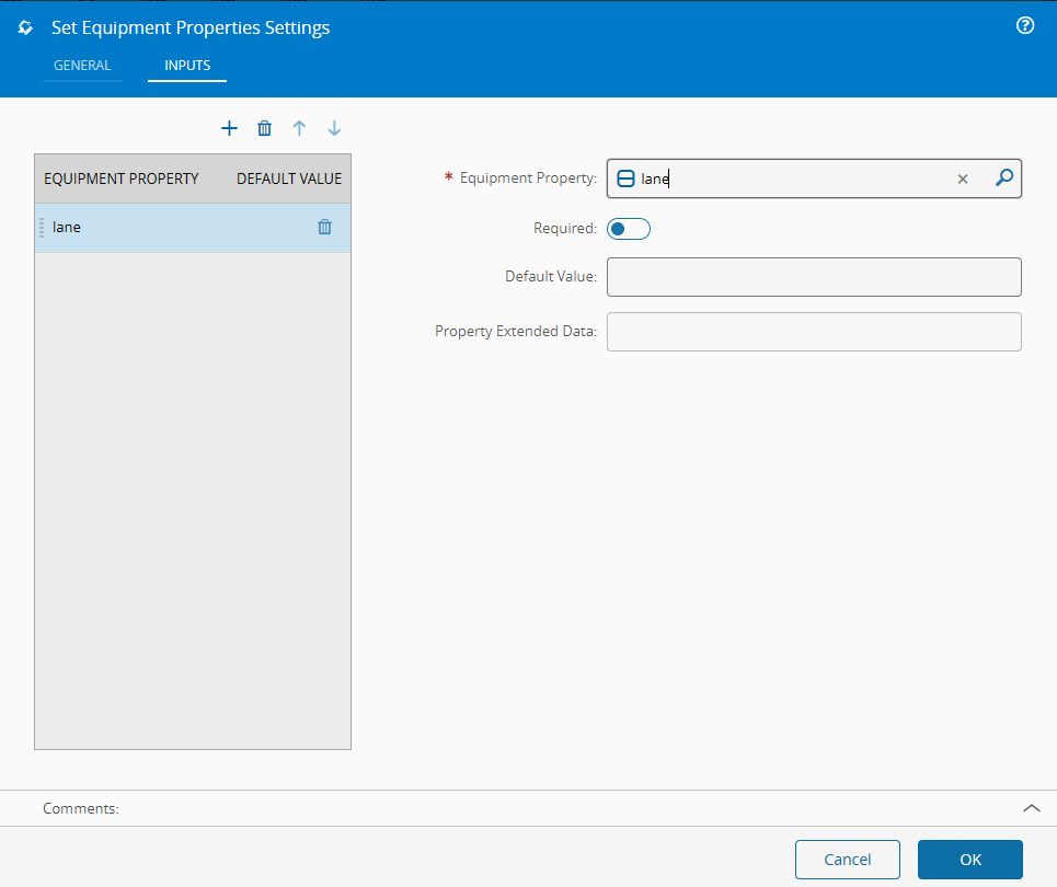 Set Equipment Properties task inputs