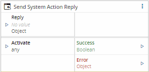 Screenshot showing a system action reply interface.