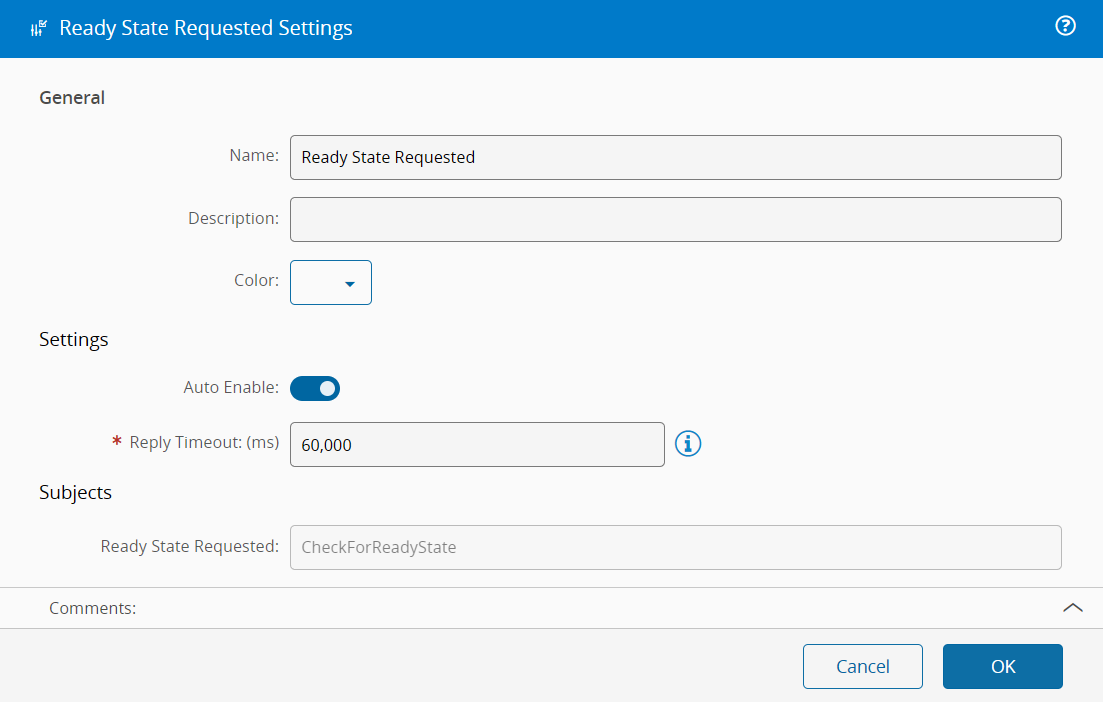 Ready State Request Settings 