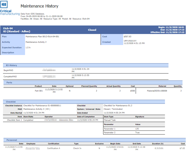 MaintenanceHistory