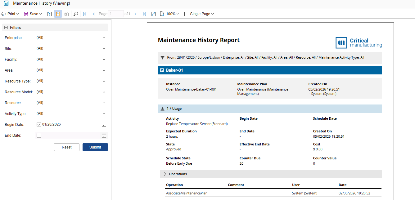 Maintenance History New Design