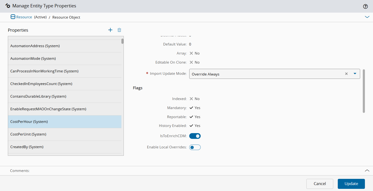 managing entity types