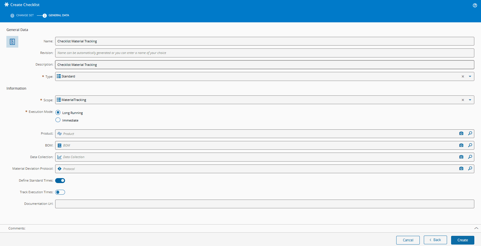 Material Tracking