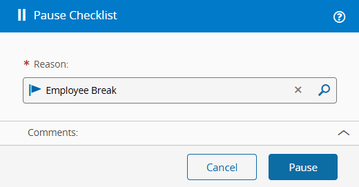 Pause Checklist Item
