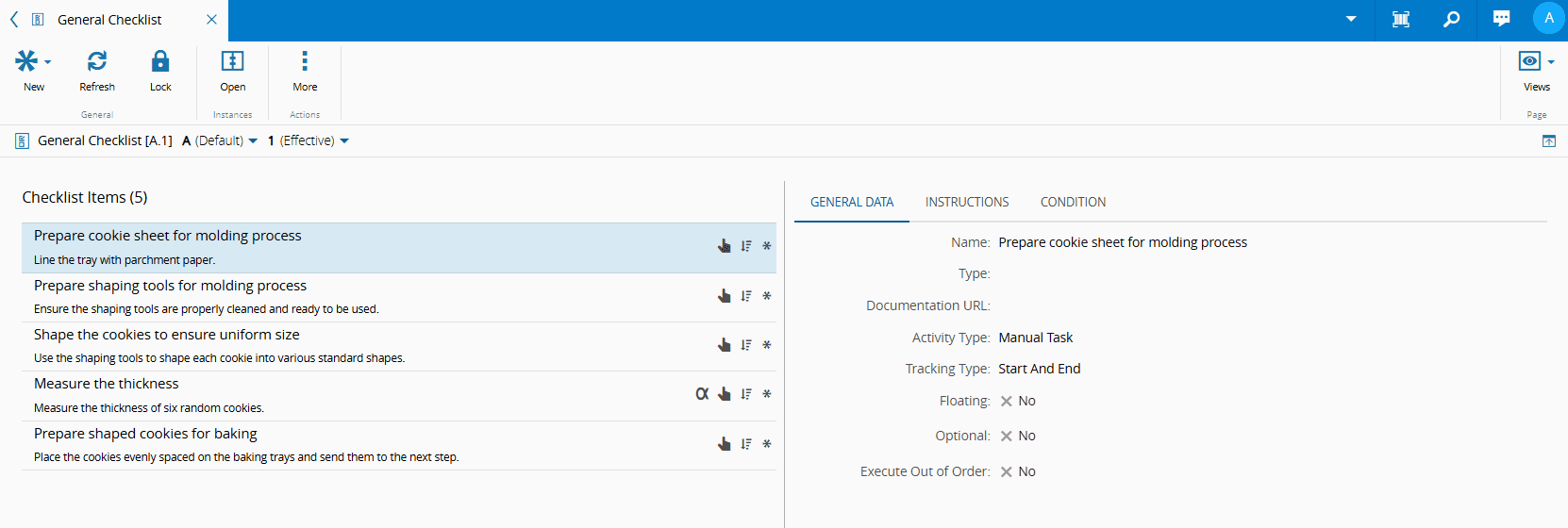 Open Checklist Instance