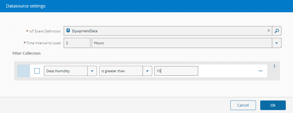 Additional Settings of the Data Source, accessible by clicking the Settings Button