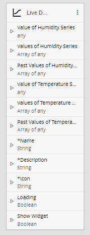 Live Data Widget Inputs