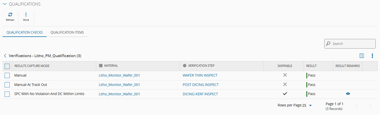 Screenshot showing the completion of the verifications of the MAO when the restriction type is set to require specific